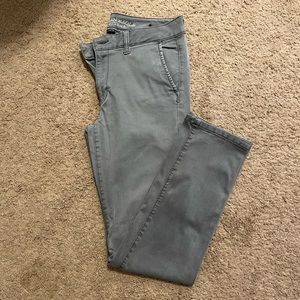 Gray skinny stretch dress pants